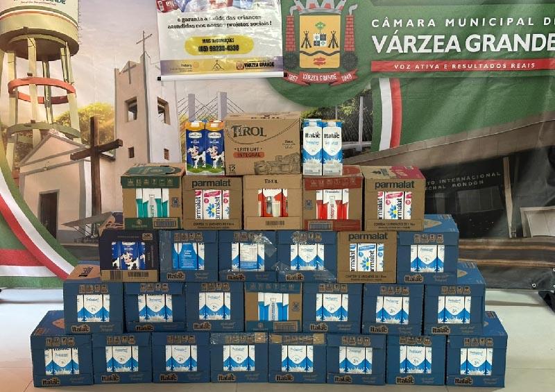 Câmara de Várzea Grande entrega doações da Campanha Doe Leite e reforça compromisso social